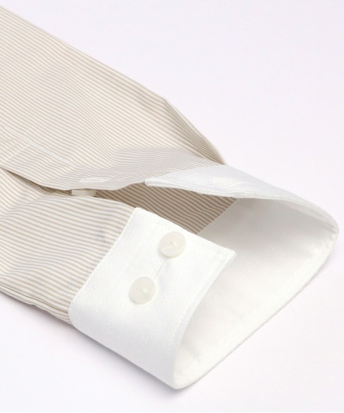 TOKYO SHIRTS（トウキョウシャツ）の「形態安定ノーアイロン クレリックラウンド 長袖ビジネスワイシャツ（ビジネスシャツ・レディース・ベージュ・S/M/L/LL/XL）」の3枚目の写真