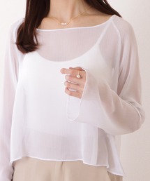 Lace Ladies | ボートネック コンパクト シアー フレア プルオーバー(Tシャツ/カットソー)