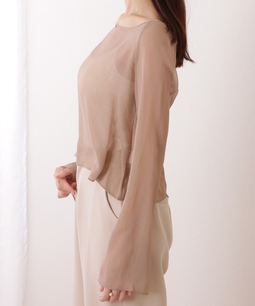 Lace Ladies(レースレディース)の「ボートネック コンパクト シアー フレア プルオーバー(Tシャツ/カットソー・レディース・ベージュ/ブラック/ピンク/ホワイト/ミント・XL/M/S)」の20枚目の写真