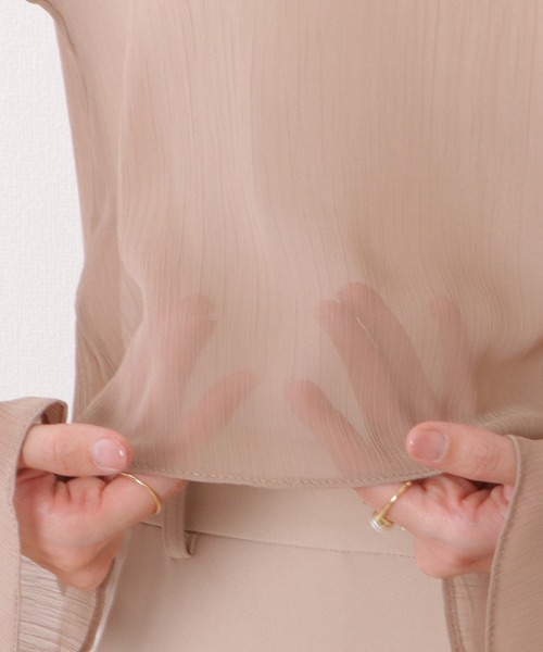 Lace Ladies(レースレディース)の「ボートネック コンパクト シアー フレア プルオーバー(Tシャツ/カットソー・レディース・ベージュ/ブラック/ピンク/ホワイト/ミント・XL/M/S)」の16枚目の写真