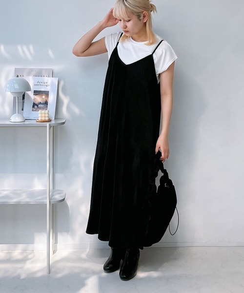 AS KNOW AS plus（アズノゥアズプラス）の「◎プリーツキャミワンピースとTシャツ セットアイテム（ワンピース・レディース・ネイビー系/ブラック/ブラック系1/モカ/ブラック系/ベージュ系/オレンジ系/ブラック系2/ブラウン系・FREE）」の10枚目の写真