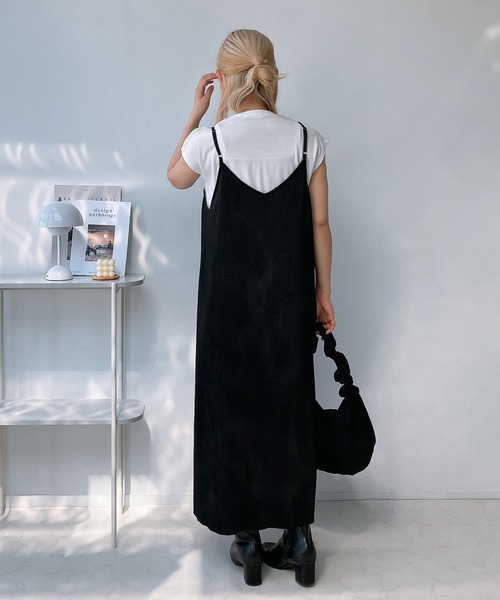 AS KNOW AS plus（アズノゥアズプラス）の「◎プリーツキャミワンピースとTシャツ セットアイテム（ワンピース・レディース・ネイビー系/ブラック/ブラック系1/モカ/ブラック系/ベージュ系/オレンジ系/ブラック系2/ブラウン系・FREE）」の12枚目の写真