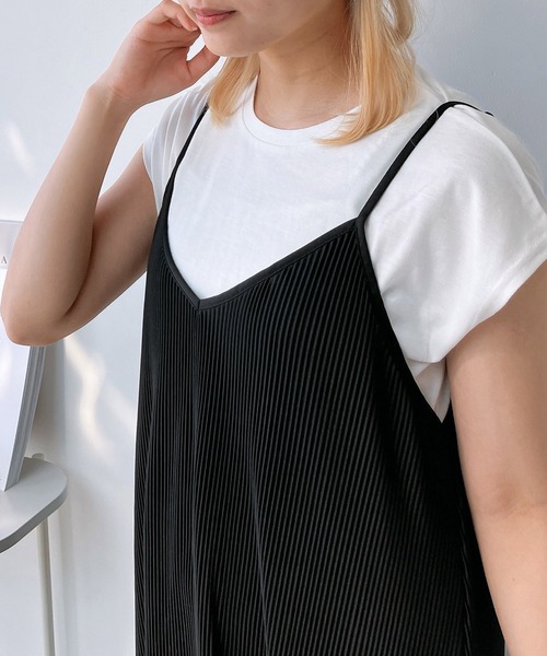 AS KNOW AS plus（アズノゥアズプラス）の「◎プリーツキャミワンピースとTシャツ セットアイテム（ワンピース・レディース・ネイビー系/ブラック/ブラック系1/モカ/ブラック系/ベージュ系/オレンジ系/ブラック系2/ブラウン系・FREE）」の15枚目の写真