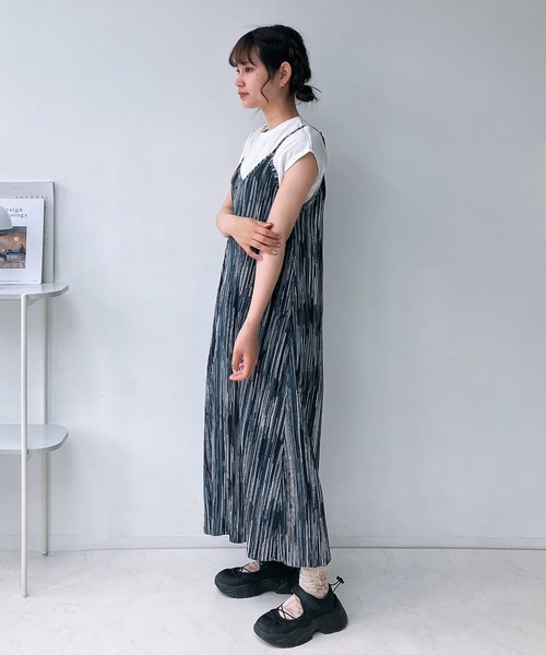 SinceThenフリルキャミワンピース ドレス シャツ2点セット forksy.】【オケージョン対応】チュールフリルトップスセット