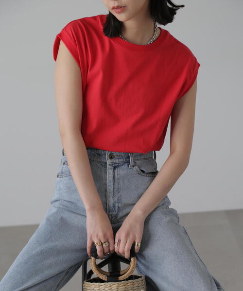 FREE'S MART（フリーズマート）の「USAコットンフレンチスリーブＴシャツ（Tシャツ/カットソー・レディース・ブルー/ホワイト/レッド/ブラック・FREE）」の4枚目の写真