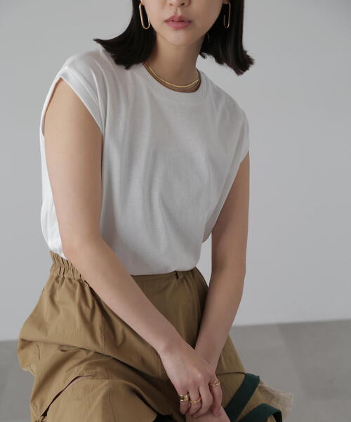 FREE'S MART（フリーズマート）の「USAコットンフレンチスリーブＴシャツ（Tシャツ/カットソー・レディース・ブルー/ホワイト/レッド/ブラック・FREE）」の2枚目の写真