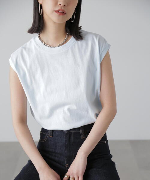 FREE'S MART（フリーズマート）の「USAコットンフレンチスリーブＴシャツ（Tシャツ/カットソー・レディース・ブルー/ホワイト/レッド/ブラック・FREE）」の3枚目の写真