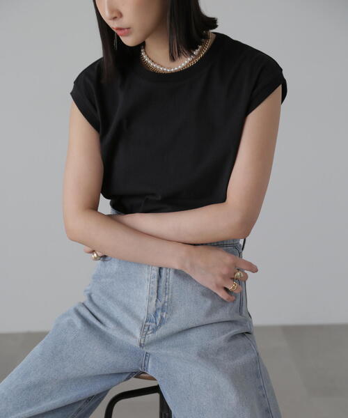 FREE'S MART（フリーズマート）の「USAコットンフレンチスリーブＴシャツ（Tシャツ/カットソー・レディース・ブルー/ホワイト/レッド/ブラック・FREE）」の6枚目の写真