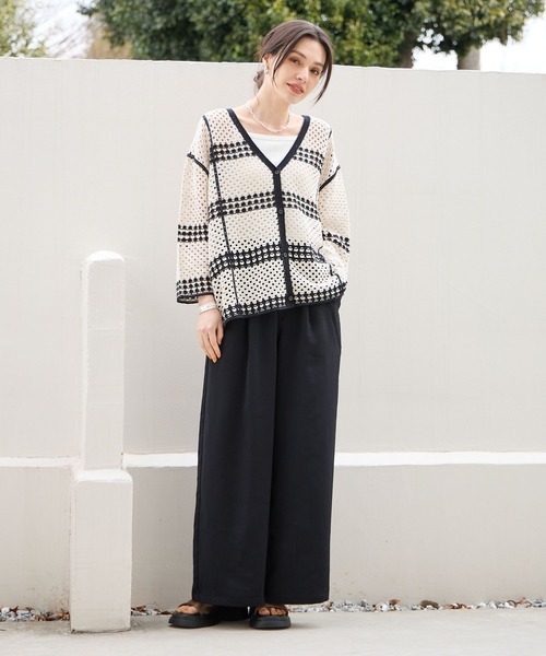 BAYFLOW（ベイフロー）の「ワイドタックイージーパンツ（その他パンツ・レディース・グレイッシュベージュ/ブラック/コーラルピンク・SMALL/MEDIUM/X-SMALL）」の5枚目の写真