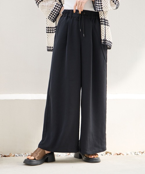 BAYFLOW（ベイフロー）の「ワイドタックイージーパンツ（その他パンツ・レディース・グレイッシュベージュ/ブラック/コーラルピンク・SMALL/MEDIUM/X-SMALL）」の7枚目の写真