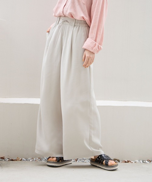 BAYFLOW（ベイフロー）の「ワイドタックイージーパンツ（その他パンツ・レディース・グレイッシュベージュ/ブラック/コーラルピンク・SMALL/MEDIUM/X-SMALL）」の14枚目の写真