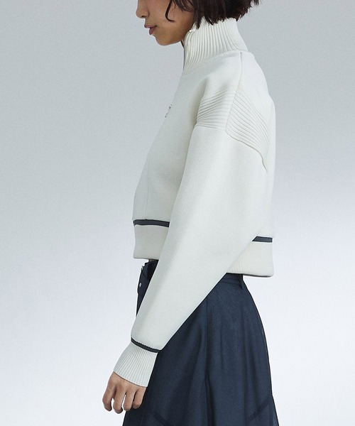 UNITED TOKYO(ユナイテッドトウキョウ)の「カッティングニットブルゾン|ウォッシャブル(ニット/セーター・レディース・ホワイト/ブラック・FREE)」の7枚目の写真