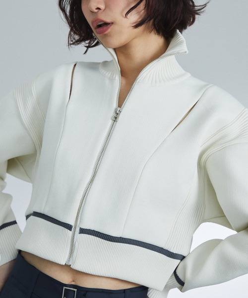 未使用品【UNITED TOKYO】カッティングニットブルゾン ウォッシャブル UNITED TOKYO（ユナイテッドトウキョウ）の「カッティングニット