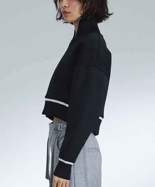 UNITED TOKYO(ユナイテッドトウキョウ)の「カッティングニットブルゾン|ウォッシャブル(ニット/セーター・レディース・ホワイト/ブラック・FREE)」の14枚目の写真