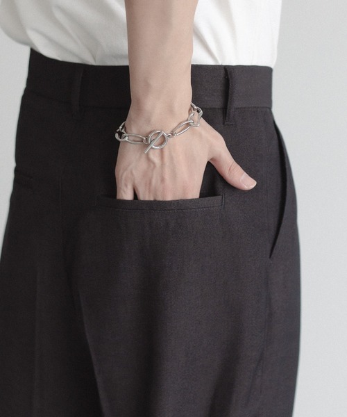 epnok（エプノック）の「センタープレスワイドバギースラックス（スラックス・メンズ・ナチュラル/ブラック/ダークブラウン/ダークグレー・SMALL/MEDIUM/LARGE）」の16枚目の写真