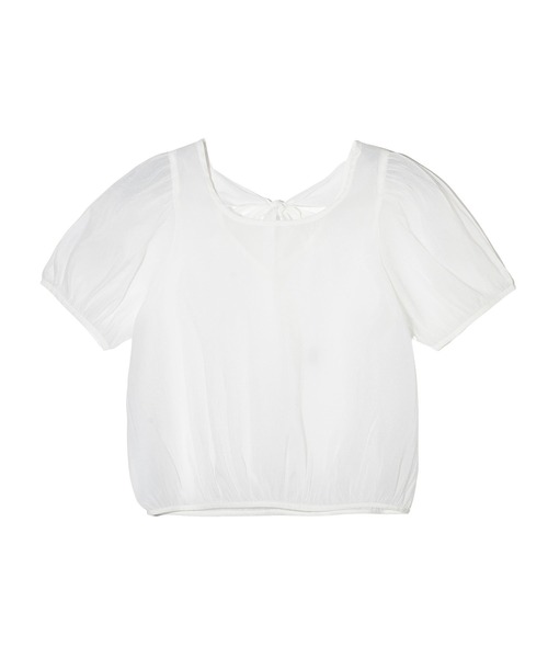 MILKFED.(ミルクフェド)の「SHEER PUFF SLEEVE BLOUSE(シャツ/ブラウス・レディース・ホワイト/ブラック・ONE SIZE)」の2枚目の写真