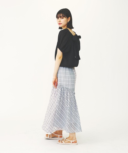 MILKFED.(ミルクフェド)の「SHEER PUFF SLEEVE BLOUSE(シャツ/ブラウス・レディース・ホワイト/ブラック・ONE SIZE)」の15枚目の写真