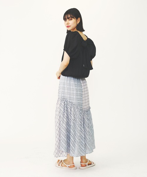 MILKFED.(ミルクフェド)の「SHEER PUFF SLEEVE BLOUSE(シャツ/ブラウス・レディース・ホワイト/ブラック・ONE SIZE)」の16枚目の写真