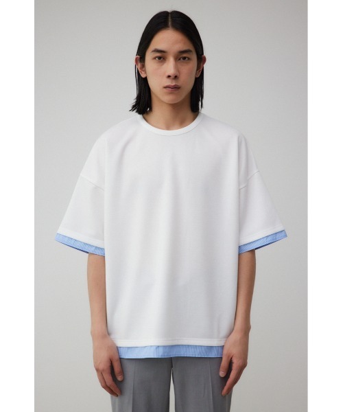AZUL by moussy（アズールバイマウジー）の「ダンボールシャツレイヤードトップス（Tシャツ/カットソー・メンズ・グレー/ブラック/ホワイト・FREE）」の7枚目の写真