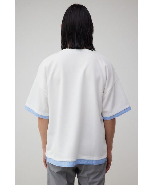 AZUL by moussy（アズールバイマウジー）の「ダンボールシャツレイヤードトップス（Tシャツ/カットソー・メンズ・グレー/ブラック/ホワイト・FREE）」の9枚目の写真