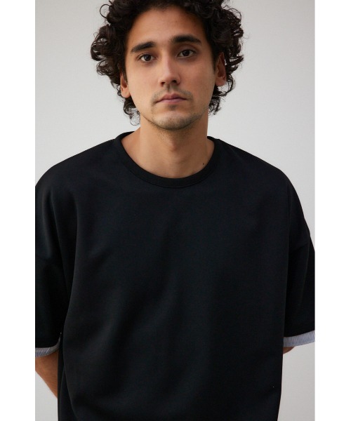 AZUL by moussy（アズールバイマウジー）の「ダンボールシャツレイヤードトップス（Tシャツ/カットソー・メンズ・グレー/ブラック/ホワイト・FREE）」の13枚目の写真
