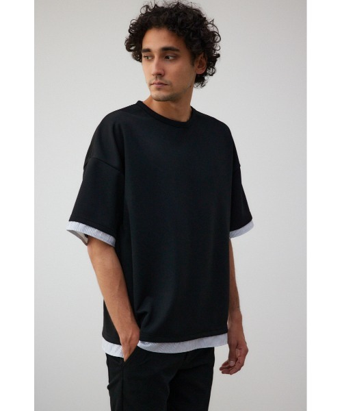AZUL by moussy（アズールバイマウジー）の「ダンボールシャツレイヤードトップス（Tシャツ/カットソー・メンズ・グレー/ブラック/ホワイト・FREE）」の14枚目の写真