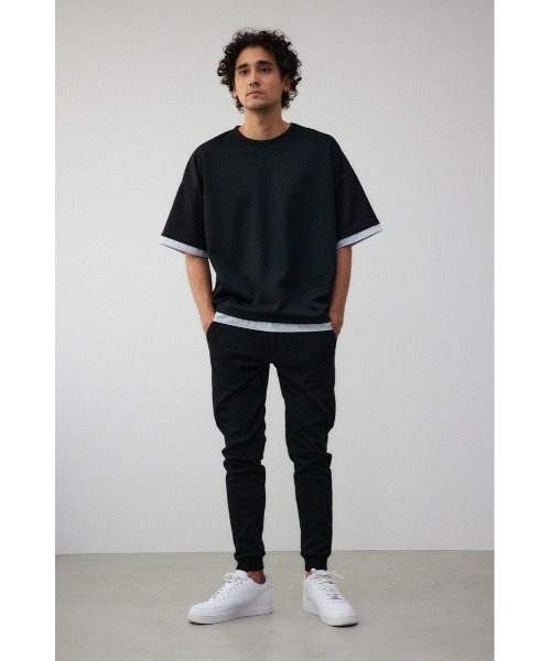 AZUL by moussy（アズールバイマウジー）の「ダンボールシャツレイヤードトップス（Tシャツ/カットソー・メンズ・グレー/ブラック/ホワイト・FREE）」の15枚目の写真