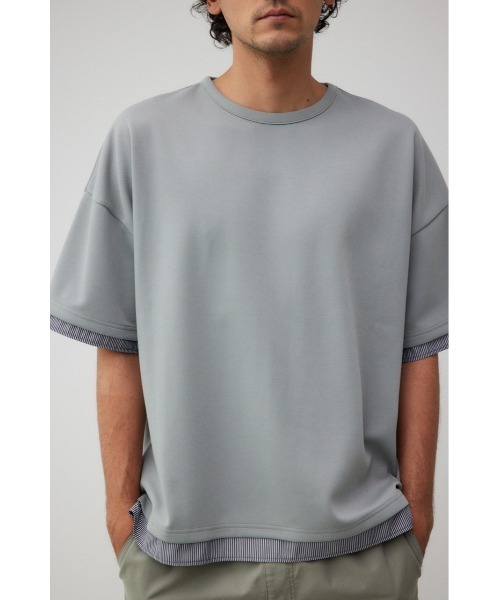 AZUL by moussy（アズールバイマウジー）の「ダンボールシャツレイヤードトップス（Tシャツ/カットソー・メンズ・グレー/ブラック/ホワイト・FREE）」の22枚目の写真