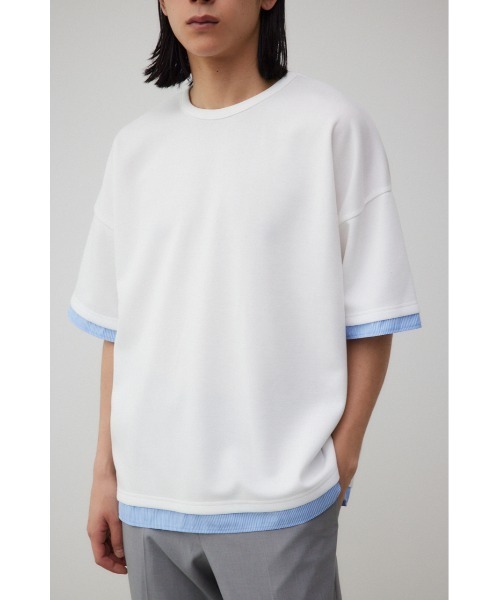 AZUL by moussy（アズールバイマウジー）の「ダンボールシャツレイヤードトップス（Tシャツ/カットソー・メンズ・グレー/ブラック/ホワイト・FREE）」の4枚目の写真
