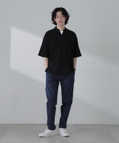 NANO universe（ナノユニバース）の「3D LABO ハイストレッチイージースラックス(セットアップ可)（スラックス・メンズ・ブラック/ネイビー/カーキ・L/M/S）」の6枚目の写真