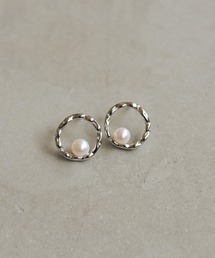 【silver925】淡水パールサークルピアス
