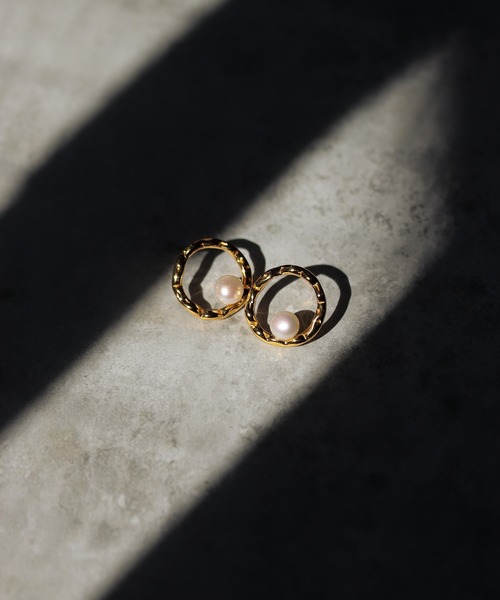 【セール】【silver925】淡水パールサークルピアス（ピアス（両耳用））｜bonu.（ボヌ）