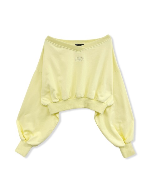 ANDGEEBEE（アンジービー）の「オフショルスウェット（スウェット・レディース・チャコールグレー/イエロー・FREE）」の12枚目の写真