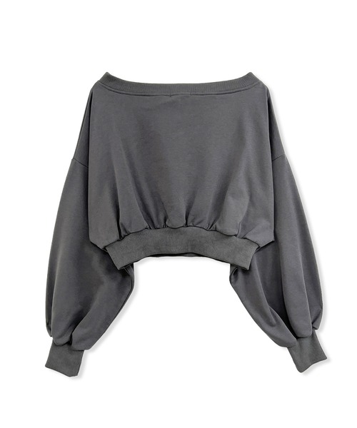 ANDGEEBEE（アンジービー）の「オフショルスウェット（スウェット・レディース・チャコールグレー/イエロー・FREE）」の11枚目の写真