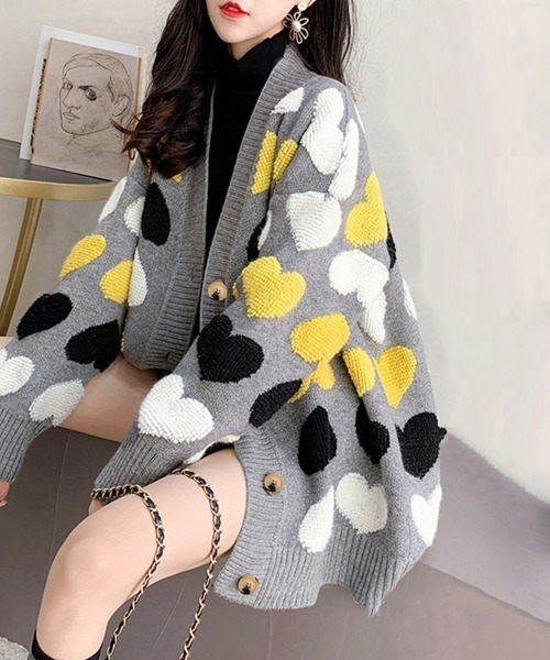 Miniministore(ミニミニストア)の「配色 ニットカーディガン レディース(カーディガン/ボレロ・レディース・グレー/ベージュ・FREE)」の16枚目の写真