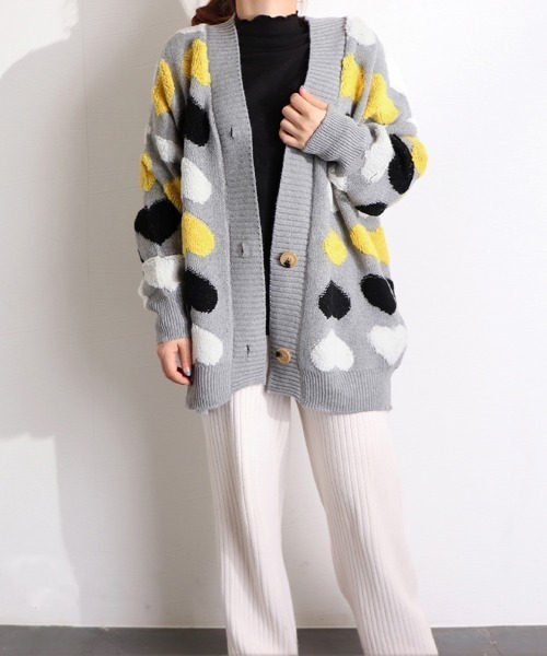 Miniministore(ミニミニストア)の「配色 ニットカーディガン レディース(カーディガン/ボレロ・レディース・グレー/ベージュ・FREE)」の14枚目の写真