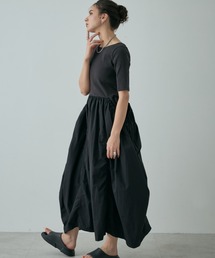ローズバッド okipraku ドッキングワンピース　半袖　黄色 ロング ローズバッド okipraku ドッキングワンピース 半袖 黄色 ロング