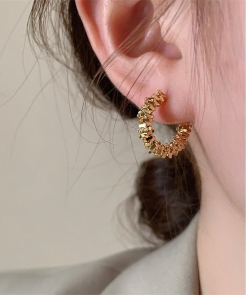 Burner（バーナー）の「【OKUOKU　0909】韓国風　シャイン　ピアス oku-pierce-725894998533-4【RBTS】（ピアス（両耳用）・レディース・シルバー/ゴールド・FREE）」の2枚目の写真