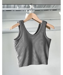 Re:EDIT（リエディ）の「カップ付きクロップドリブタンクトップ（その他アンダーウェア/インナー）」