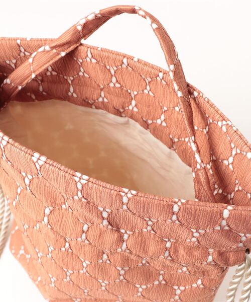 プラニー工房オーバルバック/小花模様オレンジブラウン/巾着ゴールド プラニー工房オーバルバック/小花模様オレンジブラウン/巾着ゴールド