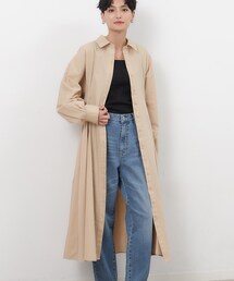 OPAQUE.CLIP | フィット＆フレアドルマンスリーブシャツワンピース【洗濯機洗い可】(ワンピース)