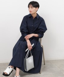 OPAQUE.CLIP | フィット&フレアドルマンスリーブシャツワンピース【洗濯機洗い可】(ワンピース)