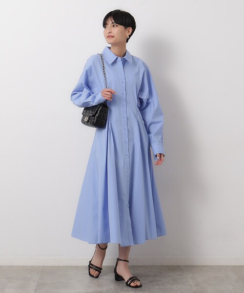 新品未使用 SpickandSpan フレアーシルエットシャツワンピース Spick & Span（スピックアンドスパン）の「フレアーシルエット