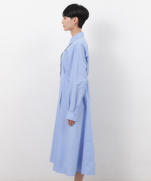 OPAQUE.CLIP（オペークドットクリップ）の「◆フィット＆フレアドルマンスリーブシャツワンピース【洗濯機洗い可】（ワンピース・レディース・ライトブルー/ネイビー/ベージュ・42/38/40）」の17枚目の写真