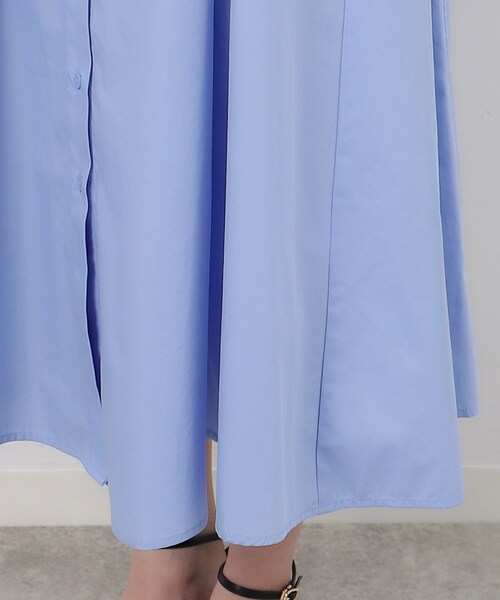 OPAQUE.CLIP（オペークドットクリップ）の「◆フィット＆フレアドルマンスリーブシャツワンピース【洗濯機洗い可】（ワンピース・レディース・ライトブルー/ネイビー/ベージュ・42/38/40）」の21枚目の写真