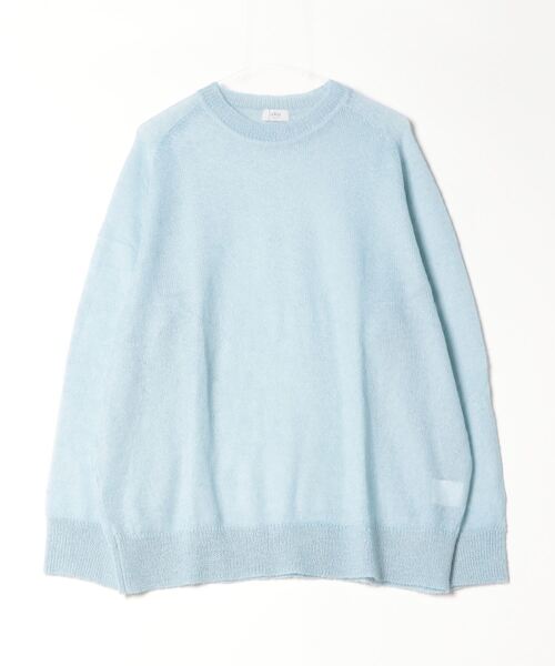 URU(ウル)の「URU/ウル/CREWNECK KNIT(ニット/セーター・メンズ・ブルー/ベージュ・2)」の1枚目の写真