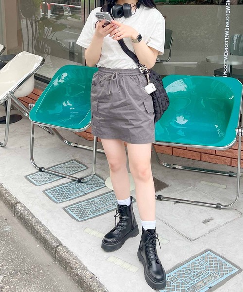 frunco(フランコ)の「カーゴミニスカート(スカート・レディース・ブラック/カーキ/グレー/ホワイト・MEDIUM)」の9枚目の写真