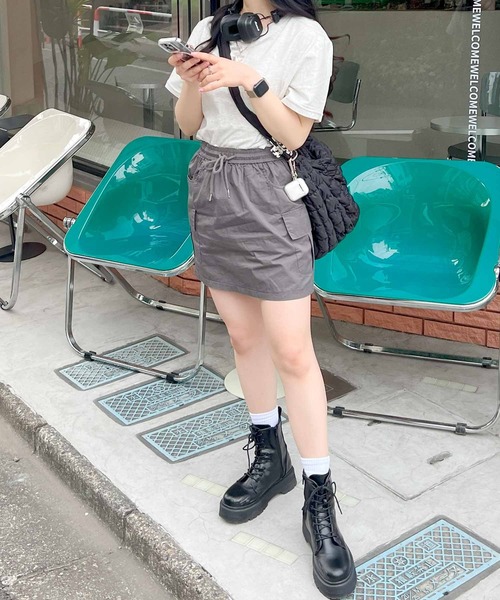 frunco(フランコ)の「カーゴミニスカート(スカート・レディース・ブラック/カーキ/グレー/ホワイト・MEDIUM)」の10枚目の写真