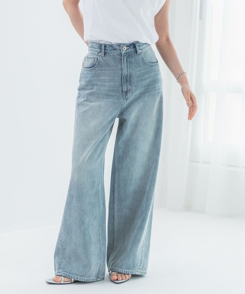 LEPSIM（レプシィム）の「【FOR I SERIES】ワイドストレートデニムパンツ　112598（デニムパンツ・レディース・ライトブルー/ダークグレー・SMALL/MEDIUM）」の2枚目の写真