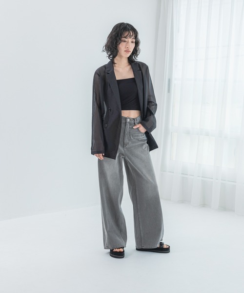 LEPSIM（レプシィム）の「【FOR I SERIES】ワイドストレートデニムパンツ　112598（デニムパンツ・レディース・ライトブルー/ダークグレー・SMALL/MEDIUM）」の4枚目の写真